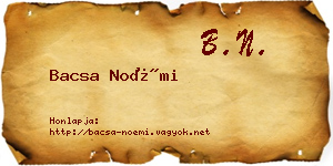 Bacsa Noémi névjegykártya