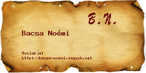 Bacsa Noémi névjegykártya